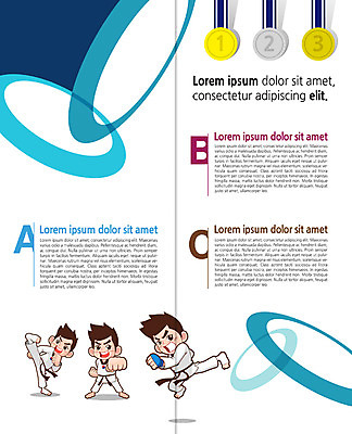 PSD 템플릿 편집 표지디자인 북디자인 출판디자인 남자 내지 어린이 리플렛 스포츠 2단접지 북커버 팜플렛 세명 운동 킥 메달 태권도 태권도복 순위 찌르기 이미지템플릿 모션 건강 도복 사람 격투기 상_상패 파일형식