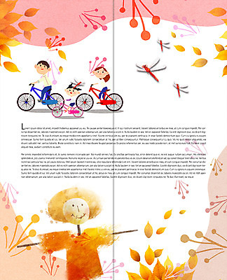 PSD 템플릿 편집 표지디자인 북디자인 출판디자인 여자 남자 내지 어린이 리플렛 여행 2단접지 북커버 가족 나뭇잎 팜플렛 성인 세명 자전거 가을 허수아비 고추잠자리 가을여행 이미지템플릿 계절 잎 농업 관계 사람 바이크 잠자리 파일형식 가을_계절