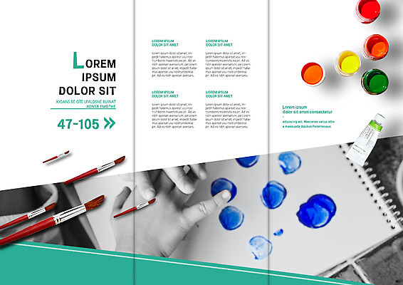 PSD 템플릿 편집 표지디자인 북디자인 손 출판디자인 어린이교육 교육 내지 어린이 리플렛 북커버 3단접지 미술 팜플렛 신체부위 물감 붓 스케치북 미술교육 이미지템플릿 문화예술 학용품 사람 미술도구 파일형식