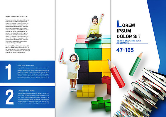 PSD 템플릿 편집 표지디자인 북디자인 출판디자인 여자 어린이교육 교육 내지 어린이 리플렛 북커버 3단접지 서기 앉기 팜플렛 두명 책 연필 손들기 블록 한국인 큐브 이미지템플릿 모션 학용품 사람 동양인 필기구 파일형식