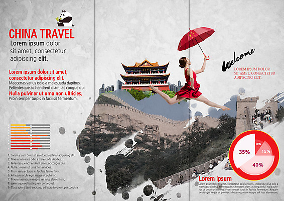PSD 템플릿 편집 표지디자인 북디자인 출판디자인 여자 내지 리플렛 여행 북커버 우산 3단접지 그래프 팜플렛 여러명 20대 성인 관광지 여행객 점프 중국 한국인 판다 만리장성 중국건축 중국여행 이미지템플릿 아시아 해외여행 다수 곰 모션 사람 동양인 청년 동양건축 세계문화유산 성 파일형식