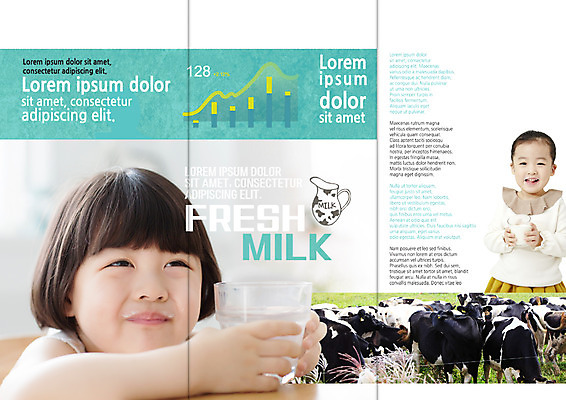 PSD 템플릿 편집 표지디자인 북디자인 출판디자인 여자 내지 어린이 음식 리플렛 북커버 3단접지 그래프 웃음 팜플렛 상반신 두명 컵 가축 한국인 우유 젖소 이미지템플릿 동물 식기 유제품 표정 사람 동양인 소 파일형식