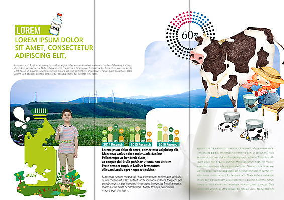 PSD 템플릿 편집 표지디자인 북디자인 출판디자인 여자 남자 내지 어린이 음식 리플렛 북커버 3단접지 그래프 팜플렛 두명 가축 목장 우유 우유병 일본인 젖소 우유짜기 이미지템플릿 외국인 동물 병_용기 유제품 사람 동양인 소 짜기 파일형식