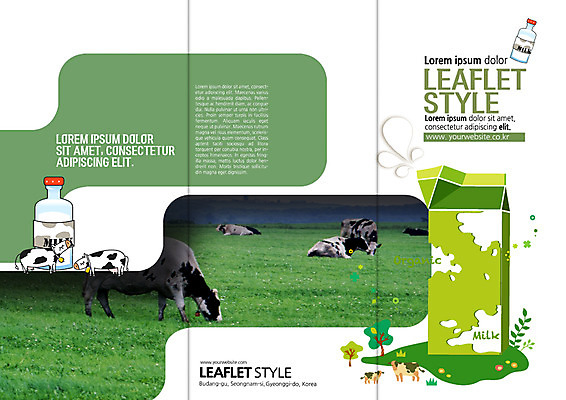 PSD 템플릿 편집 표지디자인 북디자인 출판디자인 표지 음식 리플렛 북커버 3단접지 팜플렛 사람없음 가축 목장 우유 젖소 이미지템플릿 우유갑 동물 유제품 소 파일형식