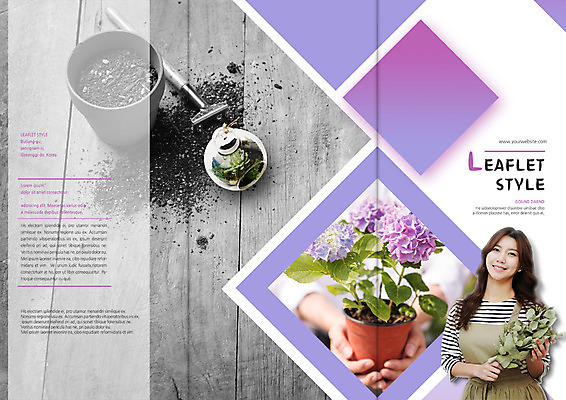 PSD 템플릿 편집 표지디자인 북디자인 출판디자인 여자 표지 화분 리플렛 북커버 3단접지 웃음 팜플렛 상반신 20대 성인 두명 흙 한국인 원예 수국 이미지템플릿 꽃 표정 사람 동양인 청년 취미 파일형식