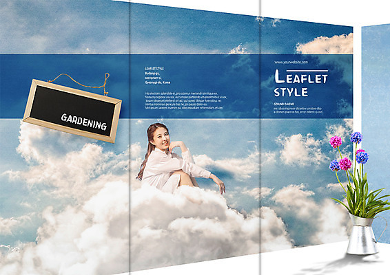 PSD 구름 템플릿 편집 표지디자인 북디자인 출판디자인 여자 표지 꽃 리플렛 북커버 3단접지 하늘 한명 웃음 팜플렛 20대 성인 옆모습 칠판 한국인 원예 이미지템플릿 자연요소 식물 1 뷰포인트 표정 사람 동양인 청년 취미 파일형식