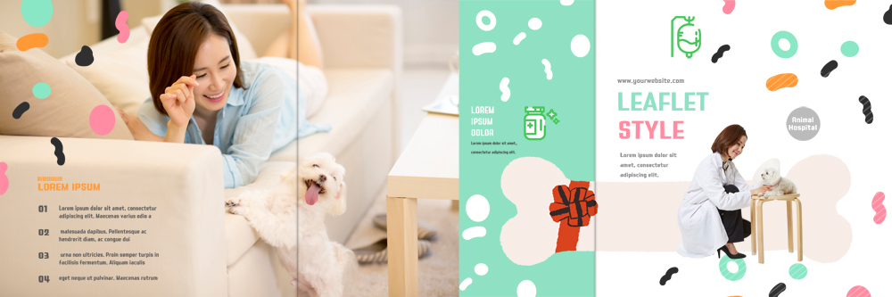 PSD 템플릿 편집 라이프스타일 표지디자인 북디자인 출판디자인 여자 표지 리본 리플렛 북커버 의자 3단접지 앉기 팜플렛 성인 두명 30대 소파 눕기 한국인 개 수의사 개뼈다귀 반려 이미지템플릿 가구 포유류 모션 사람 동양인 생활 장년 의사 애견간식 파일형식