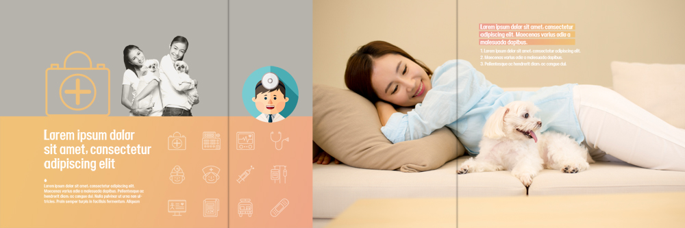 PSD 외국인 템플릿 편집 라이프스타일 표지디자인 북디자인 출판디자인 여자 남자 내지 리플렛 북커버 3단접지 팜플렛 여러명 상반신 성인 30대 소파 눕기 한국인 개 구급상자 수의사 반려 이미지템플릿 다수 의자 포유류 모션 사람 동양인 인종 생활 장년 의사 의료용품 파일형식