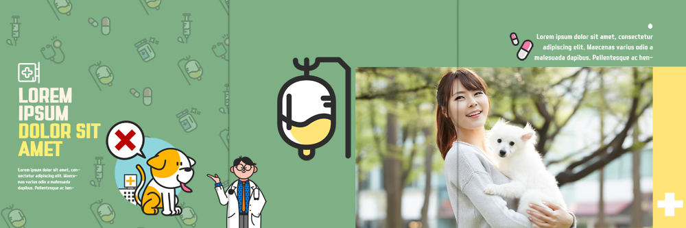 PSD 템플릿 편집 라이프스타일 표지디자인 북디자인 출판디자인 여자 남자 내지 리플렛 말풍선 북커버 3단접지 팜플렛 상반신 20대 성인 두명 한국인 금지 개 X 링거 아니오 수의사 반려 이미지템플릿 알파벳 포유류 의료기기 사람 동양인 청년 생활 의사 파일형식