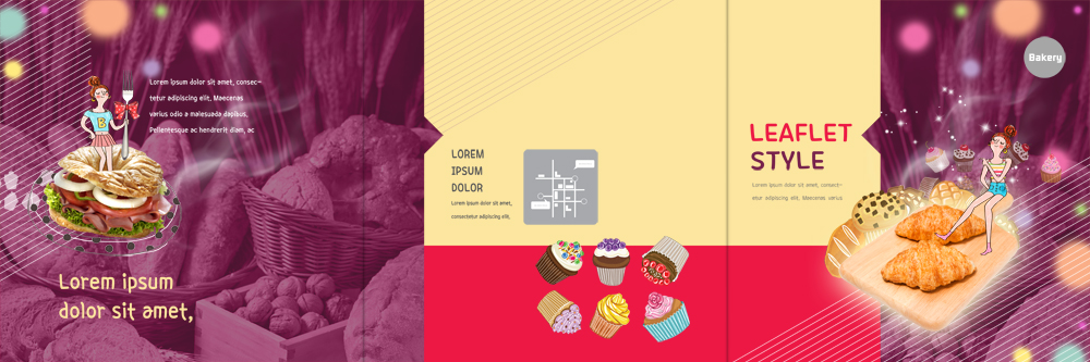 PSD 템플릿 편집 표지디자인 북디자인 출판디자인 여자 표지 음식 리플렛 북커버 3단접지 샌드위치 팜플렛 두명 빵집 바게트 컵케이크 크루아상 이삭 호두 이미지템플릿 빵 사람 케이크 상점 견과류 파일형식