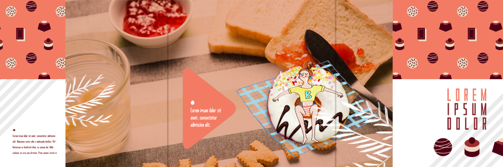 PSD 템플릿 편집 표지디자인 북디자인 출판디자인 여자 내지 음료 음식 리플렛 북커버 3단접지 디저트 한명 팜플렛 쿠키 초콜릿 도넛 식빵 딸기잼 이미지템플릿 1 빵 사람 잼 파일형식