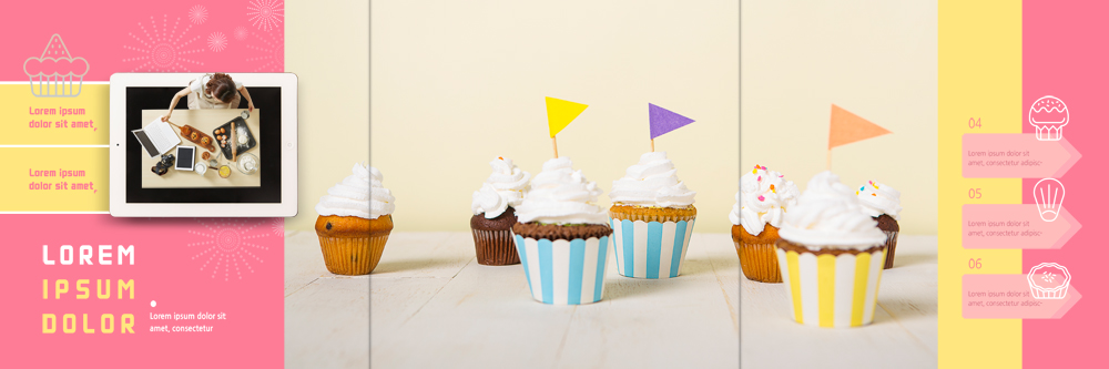 PSD 템플릿 편집 표지디자인 북디자인 출판디자인 여자 내지 음식 리플렛 북커버 3단접지 디저트 요리 한명 팜플렛 성인 태블릿 깃발 컵케이크 생크림 홈베이킹 머핀 이미지템플릿 1 빵 사람 전자제품 스마트기기 케이크 크림 제빵 파일형식