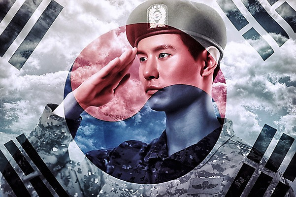 JPG 편집 편집이미지 직업 남자 한명 성인 군인 한국인 태극기 디지털합성 군복 합성 경례 현충일 애국심 디지털아트 다중노출 편집실사 1 기념일 유니폼 촬영기법 사람 동양인 인사 국기 CG 국군 파일형식 호국보훈의달