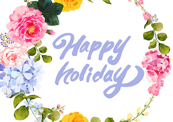 PSD 꽃 일러스트 캘리그라피 방학 휴가 글자캘리그라피 사람없음 국내일러스트 식물 파일형식