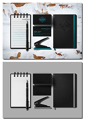 PSD 편집 편집이미지 명함 사람없음 만년필 다이어리 사무용품 알림 홍보물 스프링수첩 기업홍보 목업 플랫레이 브랜딩 이미지편집 펀칭기 문구용품 펜 플랫 파일형식