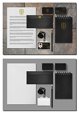 PSD 편집 편집이미지 남자 종이 명함 한명 성인 연필 사무용품 한국인 알림 홍보물 스프링노트 사원증 기업홍보 목업 플랫레이 브랜딩 이미지편집 1 비즈니스 문구용품 학용품 사람 동양인 필기구 공책 플랫 파일형식