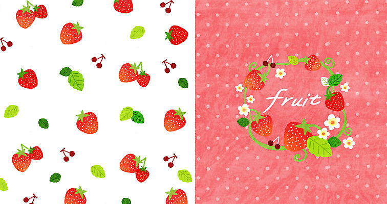 PSD 패턴 과일 일러스트 딸기 사람없음 패턴백그라운드 앵두 아기자기 국내일러스트 열매 백그라운드 컨셉 무늬 파일형식
