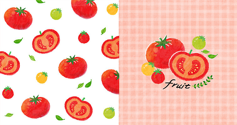 PSD 패턴 토마토 일러스트 방울토마토 사람없음 패턴백그라운드 아기자기 과채 국내일러스트 백그라운드 컨셉 무늬 채소 과일 파일형식