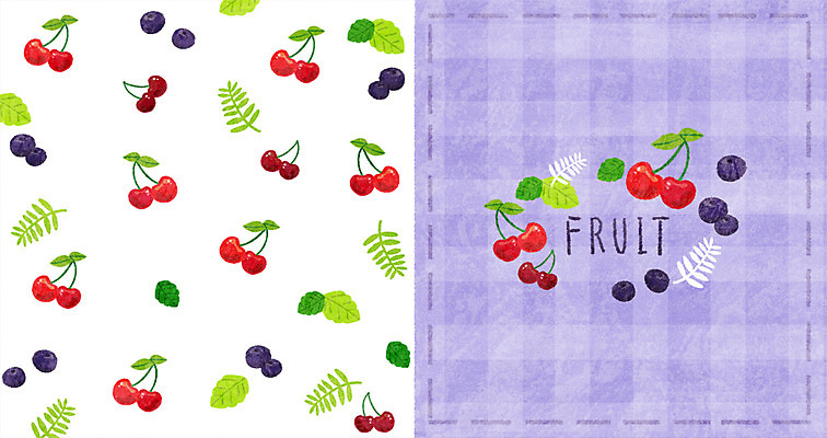 PSD 패턴 과일 일러스트 사람없음 패턴백그라운드 앵두 체리 블루베리 아기자기 국내일러스트 열매 백그라운드 컨셉 무늬 파일형식