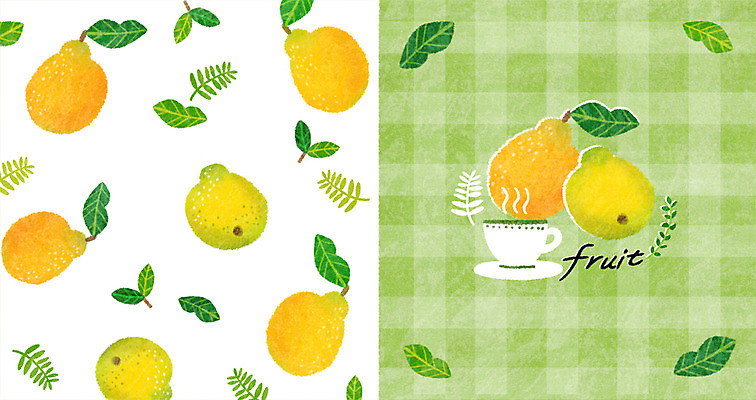 PSD 패턴 과일 일러스트 사람없음 패턴백그라운드 모과 모과차 아기자기 과일차 국내일러스트 백그라운드 컨셉 무늬 차_음료 파일형식
