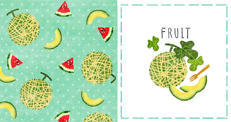PSD 포크 패턴 과일 일러스트 수박 사람없음 패턴백그라운드 멜론 아기자기 국내일러스트 식기 백그라운드 컨셉 무늬 파일형식