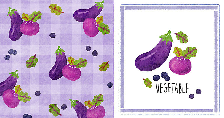 PSD 패턴 채소 과일 일러스트 가지 사람없음 패턴백그라운드 블루베리 콜라비 아기자기 국내일러스트 백그라운드 컨셉 무늬 파일형식