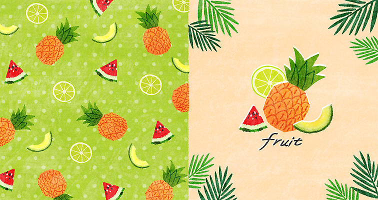 PSD 패턴 과일 일러스트 수박 사람없음 패턴백그라운드 멜론 파인애플 라임 아기자기 국내일러스트 백그라운드 컨셉 무늬 열대과일 파일형식