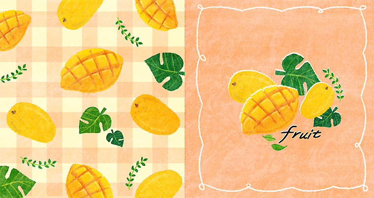 PSD 패턴 과일 일러스트 사람없음 패턴백그라운드 열대과일 망고 아기자기 국내일러스트 백그라운드 컨셉 무늬 파일형식