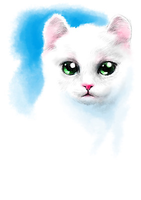 PSD 한마리 일러스트 캘리그라피 사람없음 귀여움 고양이 흰색 반려 국내일러스트 1 컬러 컨셉 포유류 반려동물 파일형식