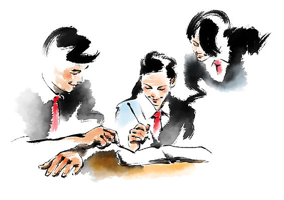 PSD 학생 여자 남자 교복 일러스트 캘리그라피 청소년 상반신 세명 국내일러스트 옷 사람 파일형식