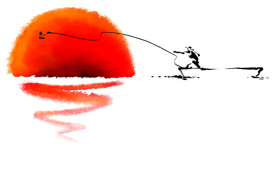 PSD 남자 바다 일러스트 캘리그라피 낚시 새해 한명 성인 태양 어부 낚시줄 선박 국내일러스트 자연요소 직업 1 수상교통 레저 사람 낚시용품 파일형식