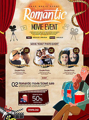 PSD 외국인 템플릿 커플 여자 남자 웹템플릿 이벤트페이지 사랑 이벤트 여러명 성인 필름 영화 팝콘 할인쿠폰 이미지템플릿 감정 다수 관계 문화예술 사람 인종 쿠폰 페이지 파일형식