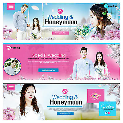 PSD 템플릿 배너 커플 여자 남자 꽃 행복 신부 부케 웨딩드레스 웹템플릿 신랑 결혼 미소 여러명 성인 30대 한국인 이벤트배너 웹배너 성인만 셀프웨딩 이미지템플릿 식물 드레스 감정 꽃다발 다수 관계 표정 사람 동양인 이벤트 장년 파일형식 웨딩촬영