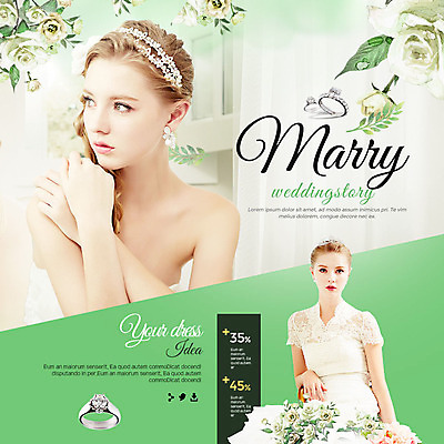 PSD 서양인 템플릿 여자 신부 부케 웨딩드레스 웹템플릿 결혼 이벤트페이지 이벤트 20대 성인 두명 결혼반지 다이아몬드반지 성인여자만 이미지템플릿 외국인 드레스 꽃다발 사람 청년 반지 페이지 여자만 성인만 파일형식