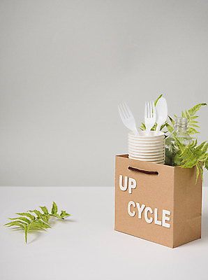 포토 JPG 스튜디오촬영 포크 잎 실내 사람없음 종이봉투 자연보호 환경 숟가락 그린캠페인 재활용 종이컵 에코 페트병 업사이클링 국내포토 식물 식기 캠페인 자연 봉투 수저 내부 컵 보호 일회용 친환경 병_담는 파일형식