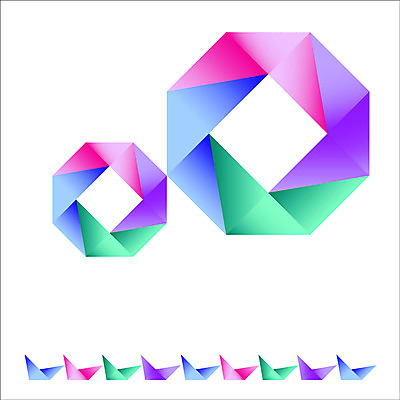 백그라운드 무늬 패턴 일러스트 사람없음 패턴백그라운드 입체 종이배 팔각형 국내일러스트 AI파일 도형 종이접기 파일형식 벡터