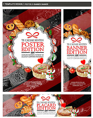 PSD 배너 배너템플릿 가로배너 ZIP 포스터 세로배너 음식 빵 크리스마스 눈사람 사람없음 세트 쿠키 케이크 장식볼 현수막 하트 모양 템플릿 기념일 디저트 장식 가로 세로 파일형식