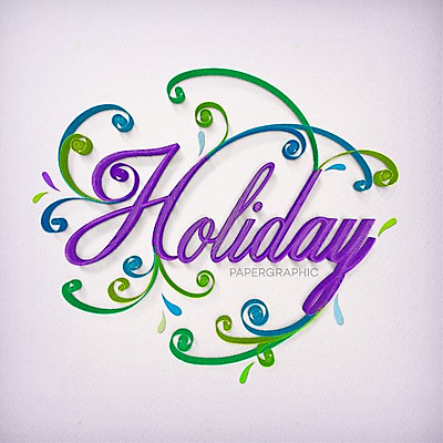 PSD 영어 종이 일러스트 타이포그라피 사람없음 페이퍼아트 질감 홀리데이 국내일러스트 문자 휴가 파일형식