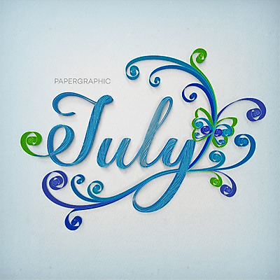 PSD 영어 종이 나비 일러스트 타이포그라피 사람없음 페이퍼아트 질감 7월 국내일러스트 문자 곤충 날짜 파일형식