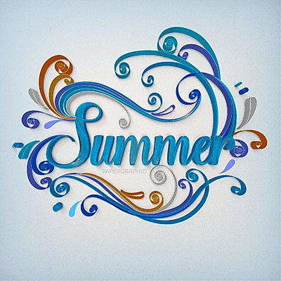 PSD 영어 종이 일러스트 타이포그라피 사람없음 여름 페이퍼아트 질감 국내일러스트 문자 계절 파일형식