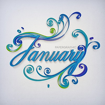 PSD 영어 종이 일러스트 타이포그라피 사람없음 페이퍼아트 질감 1월 국내일러스트 문자 날짜 파일형식