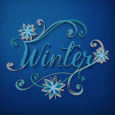 PSD 영어 종이 겨울 일러스트 타이포그라피 사람없음 눈송이 페이퍼아트 질감 국내일러스트 문자 계절 눈_날씨 파일형식