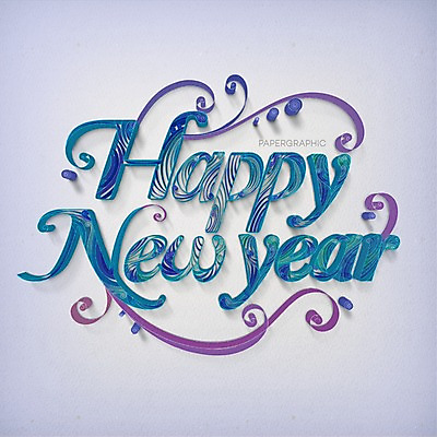 PSD 영어 종이 일러스트 새해 타이포그라피 사람없음 페이퍼아트 질감 해피뉴이어 국내일러스트 문자 새해인사 파일형식