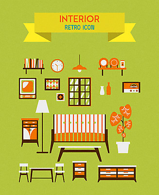 아이콘 화분 창 시계 가구 액자 의자 조명 선반 사람없음 인테리어 소파 텔레비전 책상 라디오 복고 다화병 2D아이콘 AI파일 디자인 무기 생활용품 전자제품 꽃병 파일형식 벡터