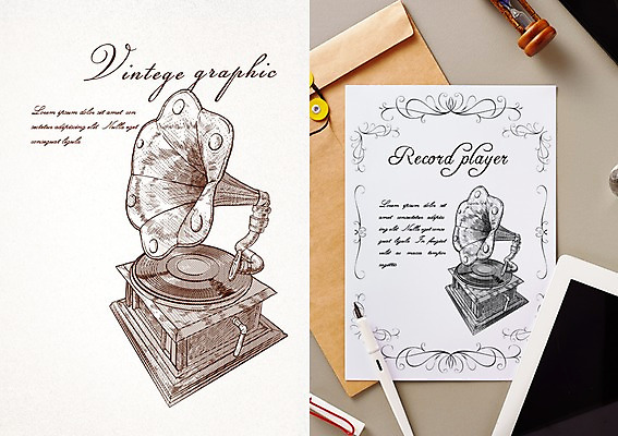 PSD 백그라운드 일러스트 서류봉투 프레임 사람없음 태블릿 만년필 라벨 레코드 빈티지 모래시계 복고 턴테이블 목업 국내일러스트 모래 시계 컨셉 봉투 전자제품 스마트기기 펜 음반 파일형식