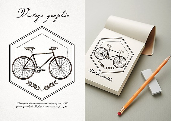 PSD 백그라운드 일러스트 프레임 사람없음 연필 라벨 다이어리 자전거 빈티지 지우개 복고 목업 국내일러스트 컨셉 학용품 필기구 사무용품 바이크 파일형식