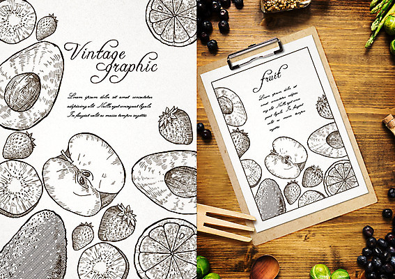 PSD 백그라운드 오렌지 과일 일러스트 딸기 프레임 키위 사람없음 라벨 빈티지 사과 복고 아보카도 서류판 목업 국내일러스트 컨셉 사무용품 파일형식