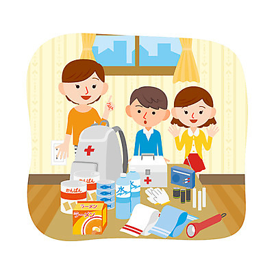 여자 남자 어린이 일러스트 가족 주택 성인 세명 물 손전등 구급상자 자연재해 준비 통조림 구조용품 국내일러스트 AI파일 자연요소 관계 조명 사람 건물 의료용품 오브젝트 재해 파일형식 벡터