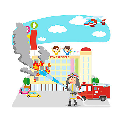 여자 남자 일러스트 자동차 성인 세명 옥상 소방관 자연재해 화재 백화점 소방차 구조요청 소방헬리콥터 화재진압 국내일러스트 AI파일 육상교통 사람 상점 구출 구조원 소방 사건 재해 진압 파일형식 벡터
