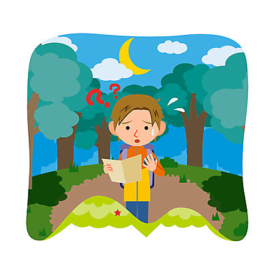 남자 지도 일러스트 산 한명 상반신 야간 자연재해 등산객 조난 조난사고 국내일러스트 AI파일 자연요소 1 사람 등산 사건 재해 파일형식 벡터